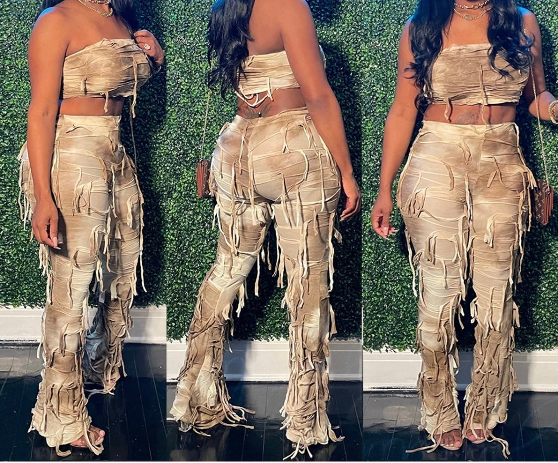 Two piece Distressed Set