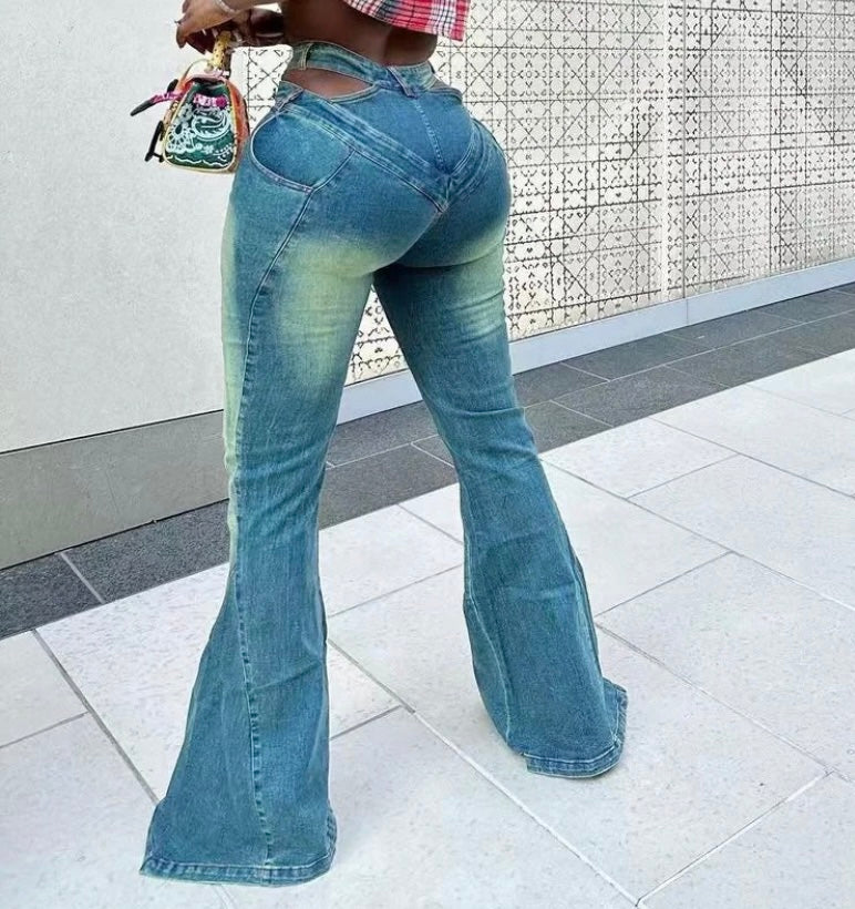 V line bell bottom jeans